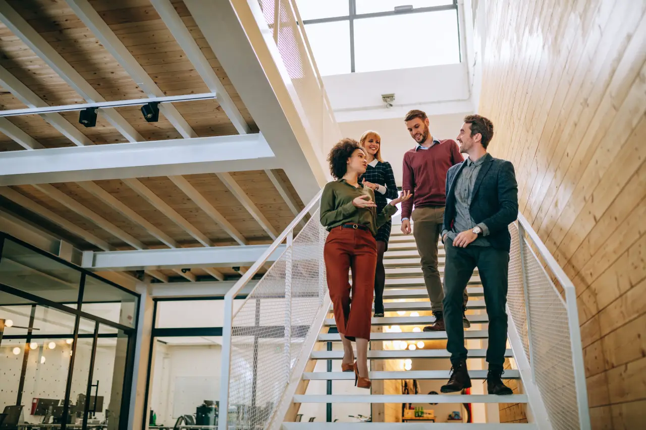 Young individuals working in a company